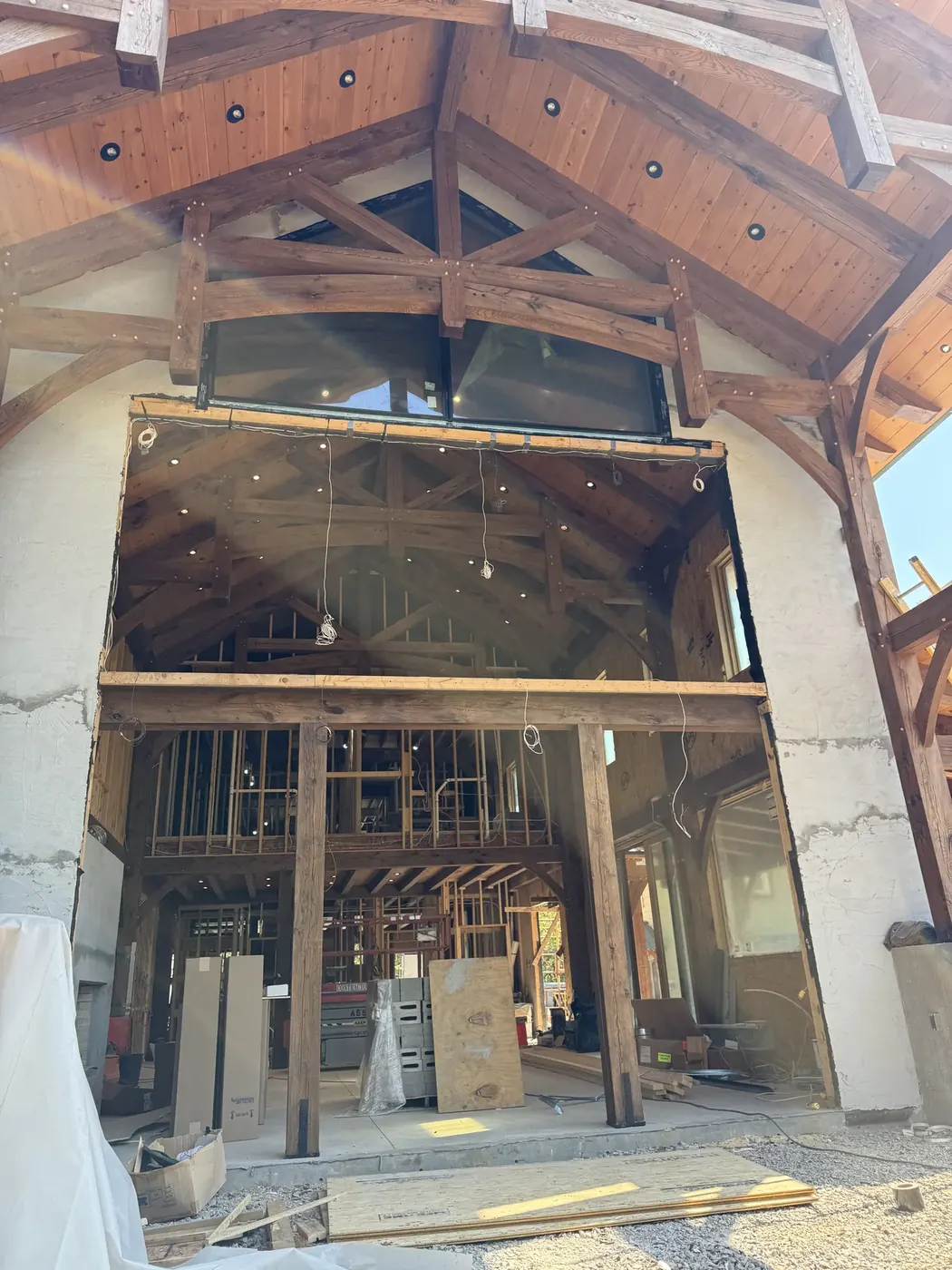 Before: the large opening was prepared for a custom glass package.